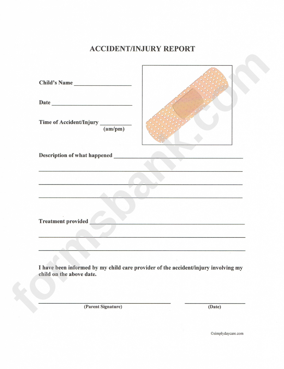 Accident/injury Report Template