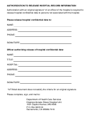 Authorization To Release Hospital Record Information - California Department Of Health Care Services