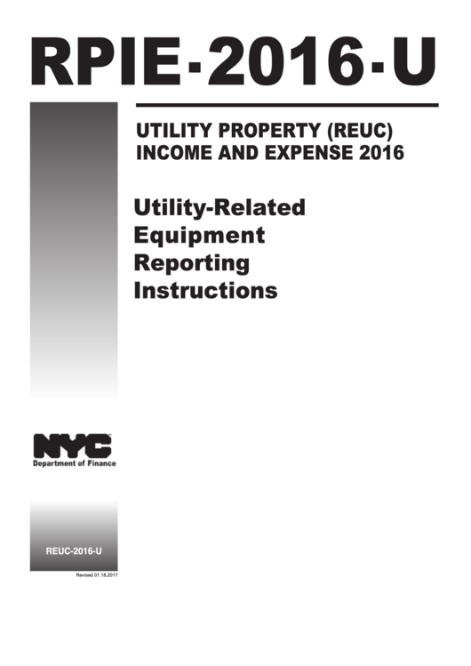 Form Rpie-2016-U - Utility-Related Equipment Reporting Instructions - 2016 Printable pdf