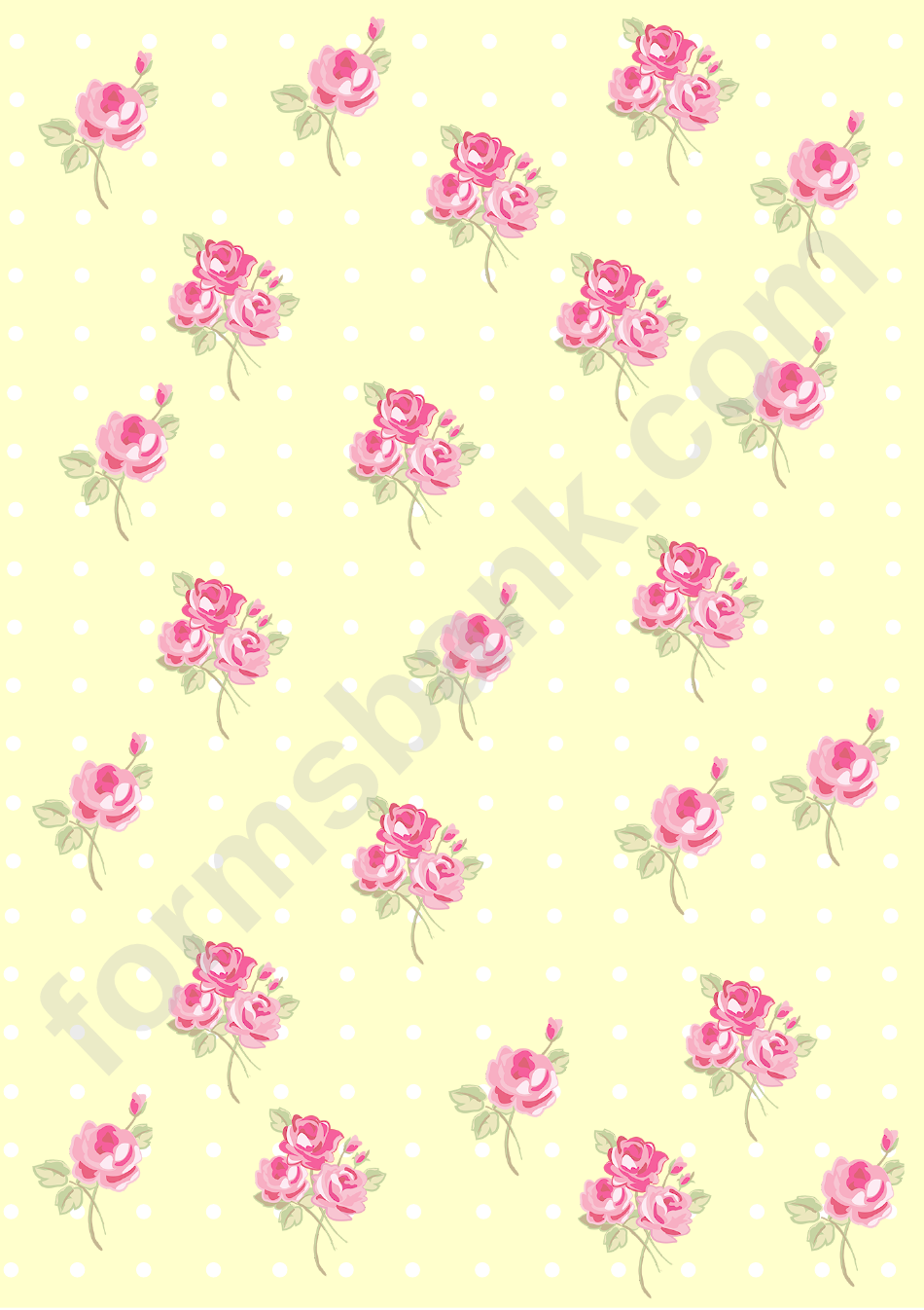 Pink Flower Pattern Template