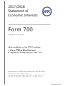 Fppc Form 700 - Statement Of Economic Interests - 2017/2018