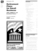 Publication 560 - Retirement Plans For Small Business - 2001