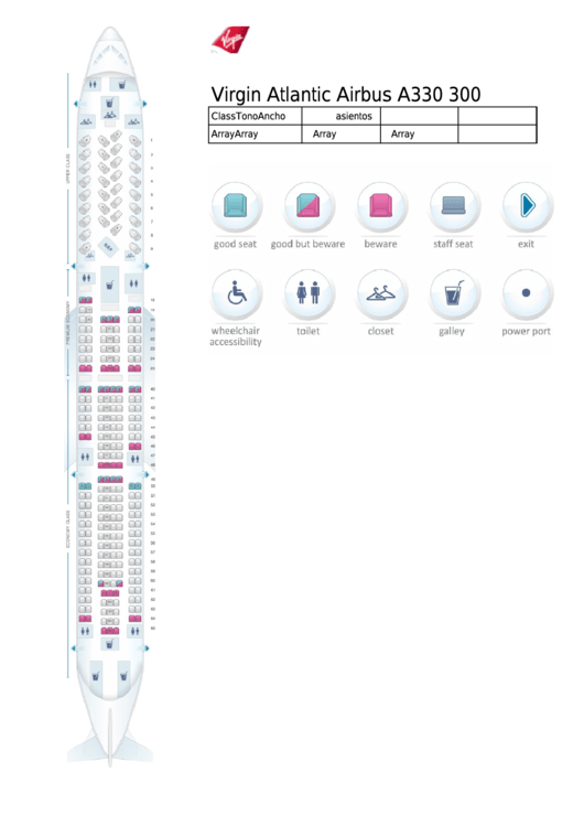 Virgin Atlantic Airbus A330 300 Seating Chart Printable pdf