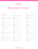 Our Rockstar Team Contact List Template