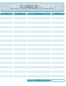Daily Personal Expense Tracking Spreadsheet - Blue