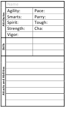 3x5 Npc Character Sheet