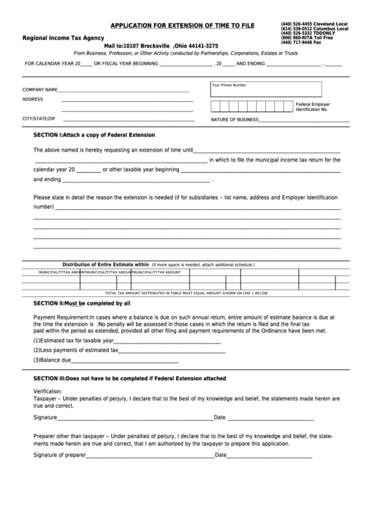Form Application For Extension Of Time To File Printable pdf