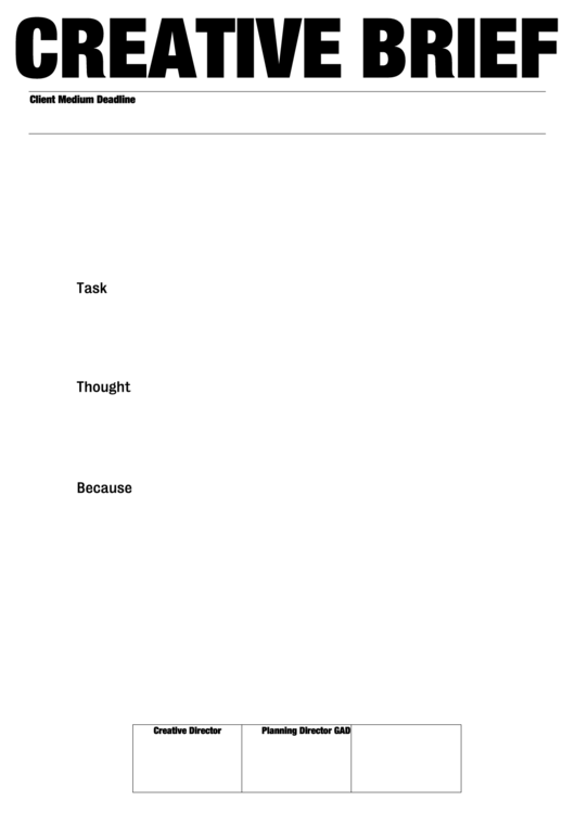 Creative Brief Template Printable pdf