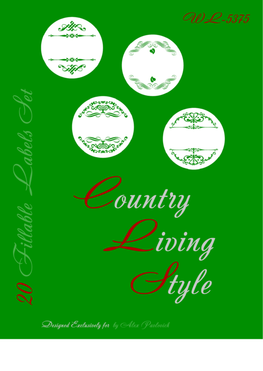 Fillable Country Living Style Labels Set Templates Printable pdf