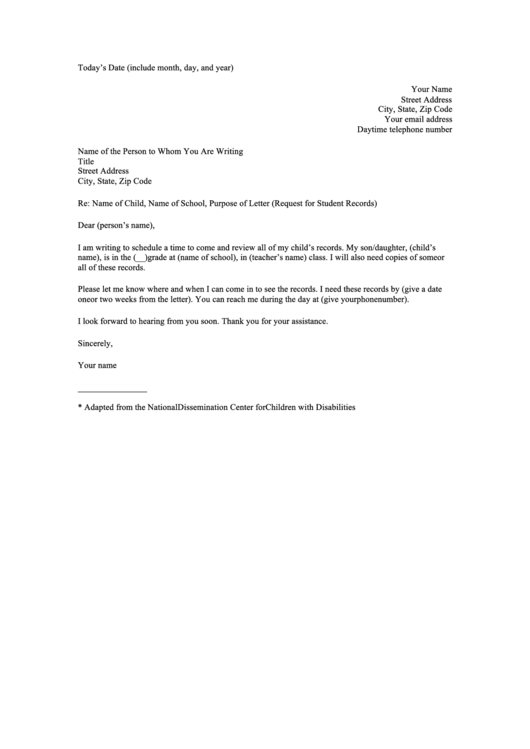 Parent Letter Template