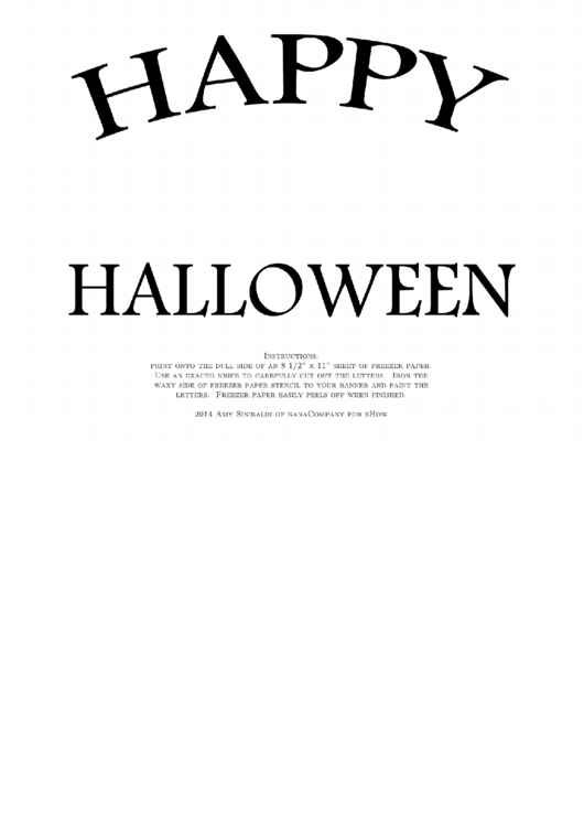 Happy Halloween Banner Template Printable pdf