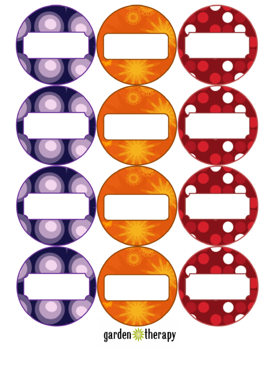 Multicolor Canning Labels Template - 2,5 Inch Printable pdf