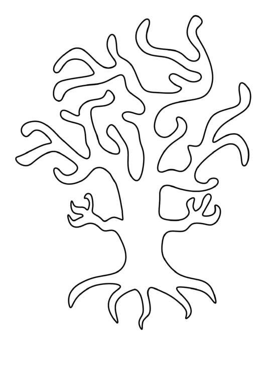 Spooky Tree Pattern Template Printable pdf