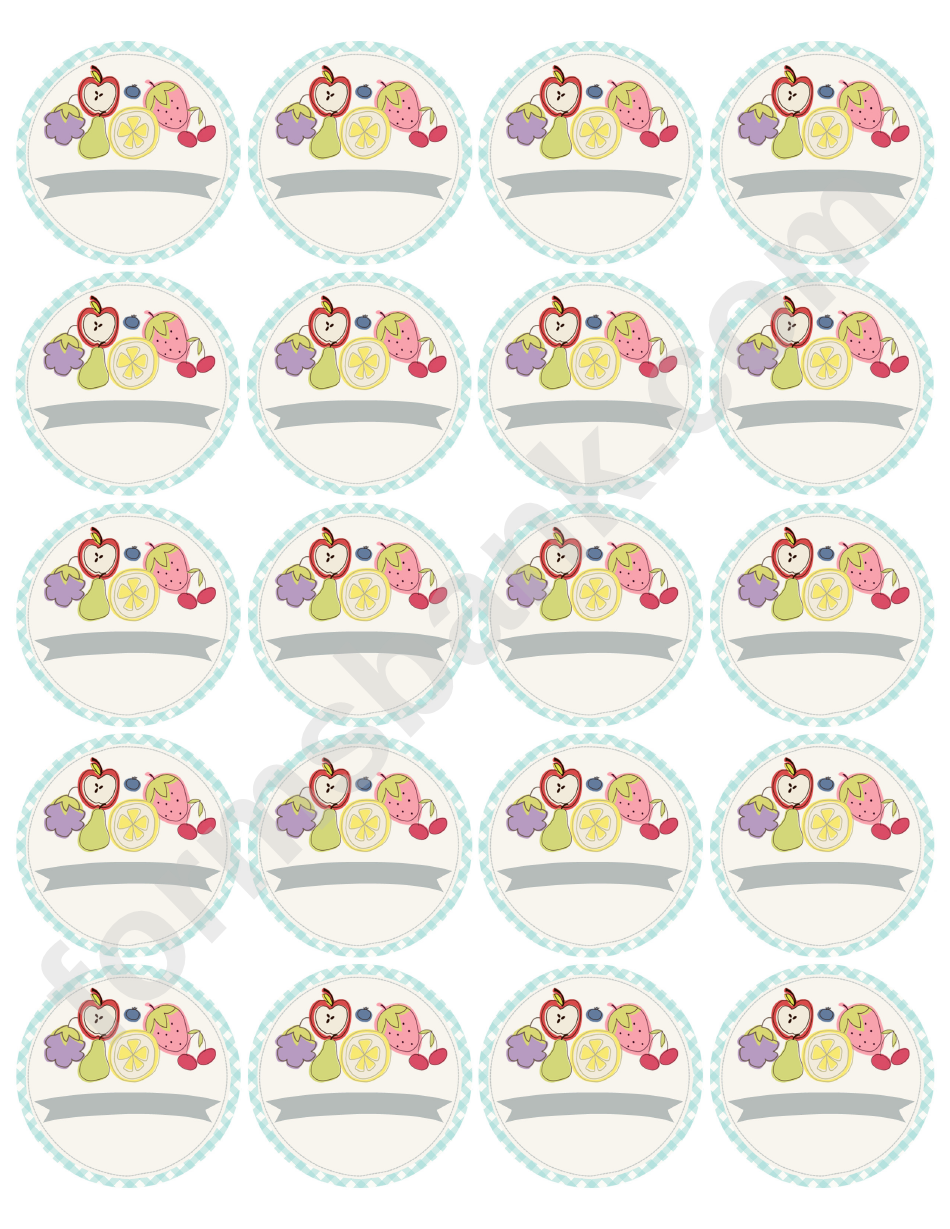 Fruits Round Canning Labels Sheet - 2 Inch - Fillable
