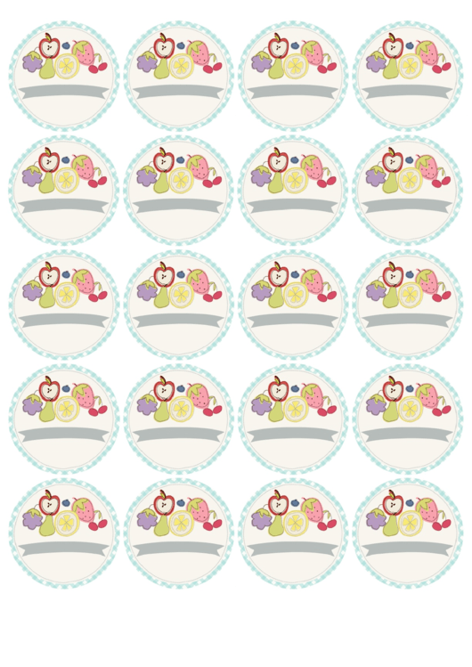Fillable Fruits Round Canning Labels Sheet - 2 Inch - Fillable Printable pdf