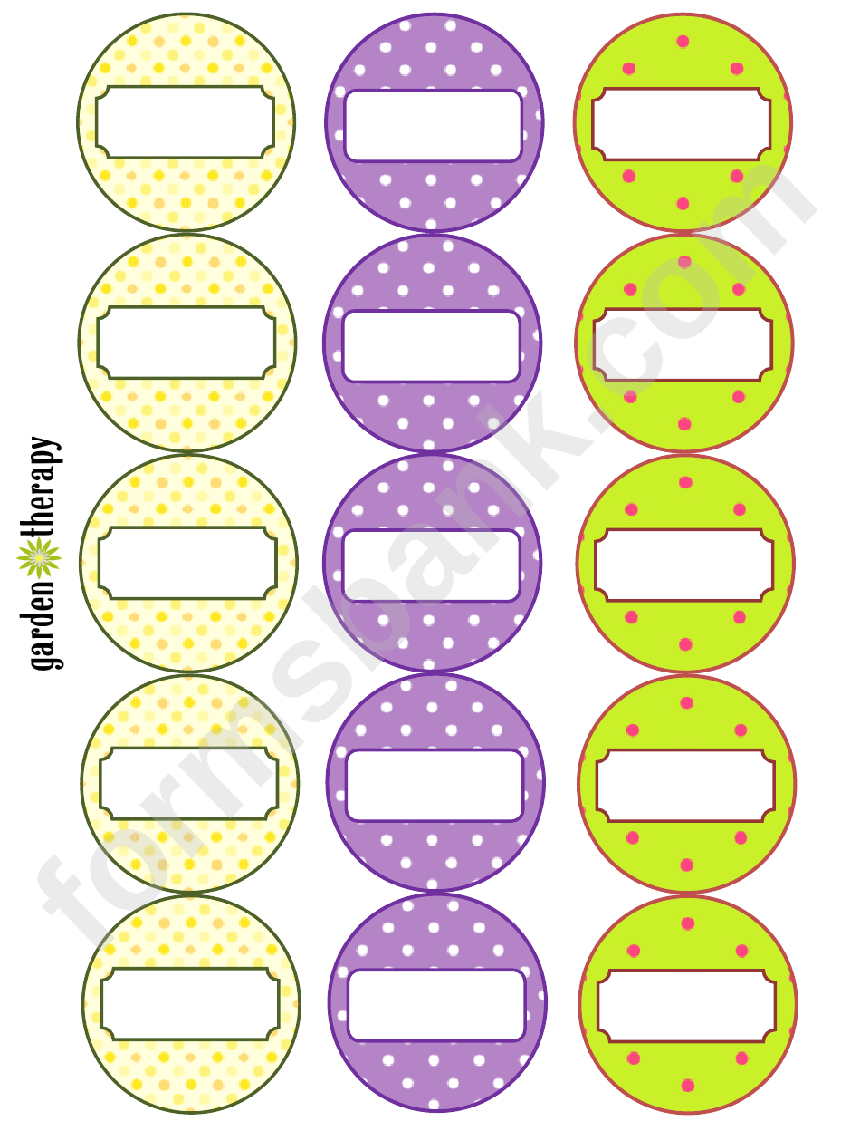 Canning Labels Multicolor Polka Dot Template - 2 Inch