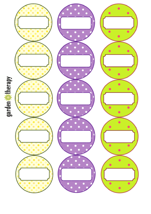 Canning Labels Multicolor Polka Dot Template - 2 Inch Printable pdf