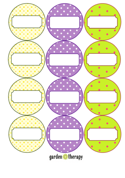 Canning Labels Multicolor Polka Dot Template - 2,5 Inch Printable pdf