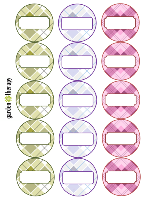 Canning Labels Multicolor Plaid Template - 2 Inch Printable pdf