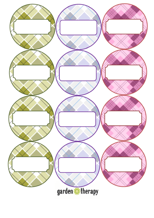 Canning Labels Multicolor Plaid Template - 2,5 Inch Printable pdf