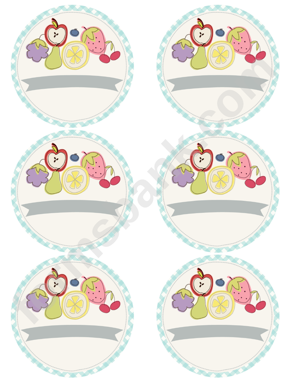 Fruits Round Canning Labels Sheet - 2,5 Inch