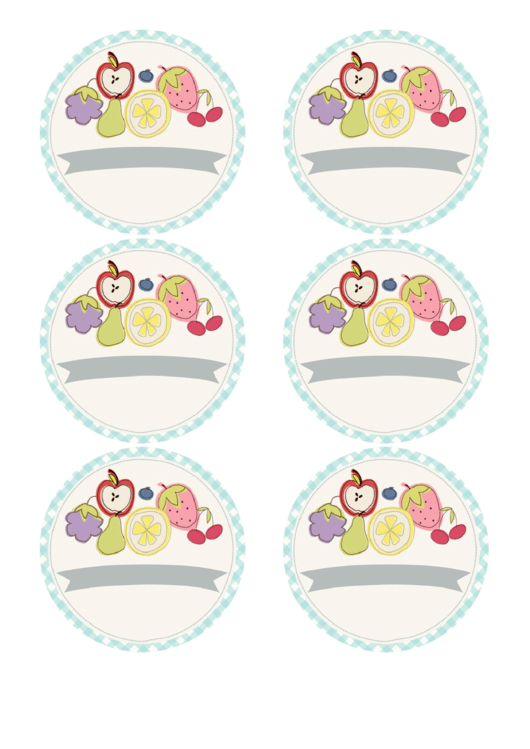 Fillable Fruits Round Canning Labels Sheet - 2,5 Inch Printable pdf