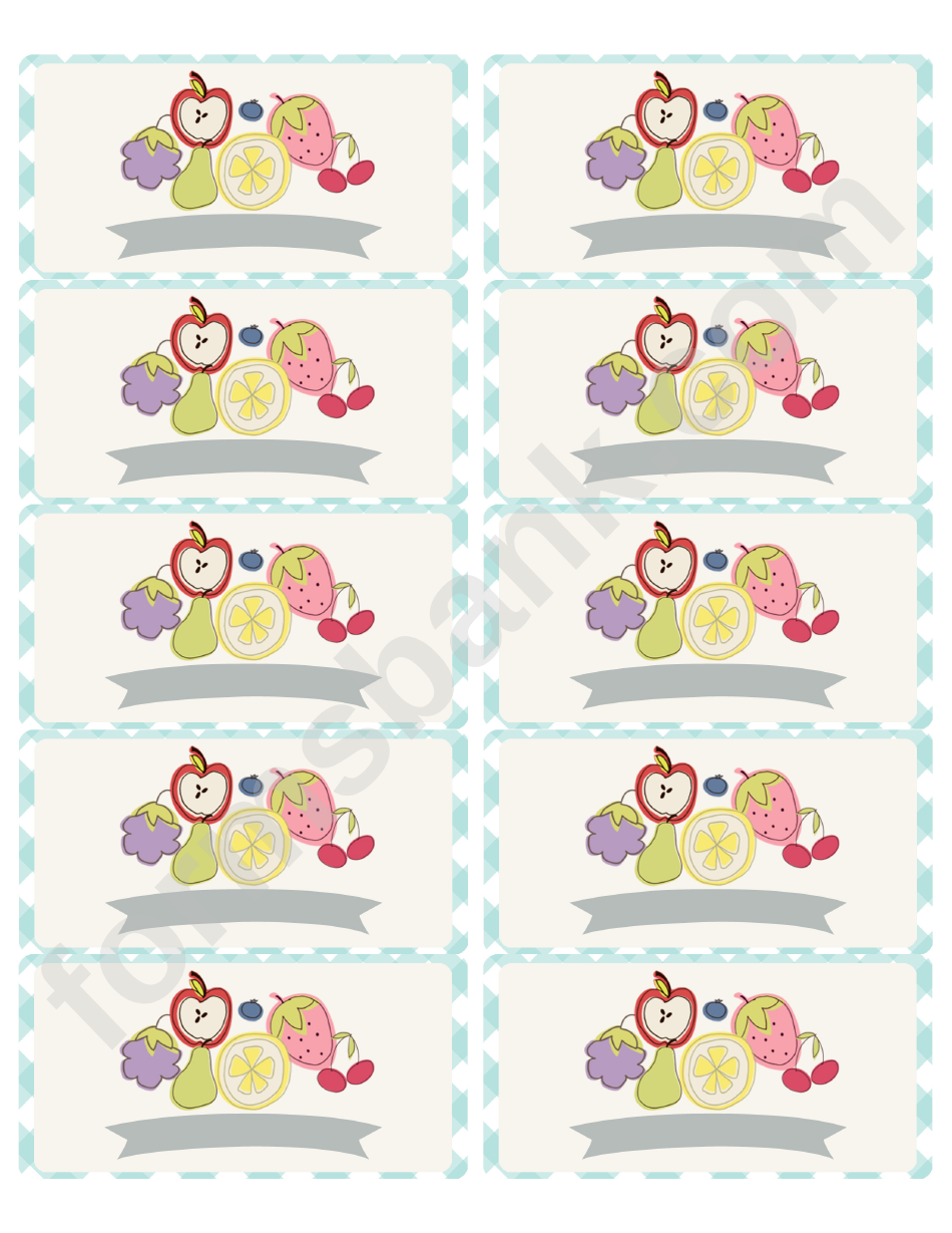 Fruits Rectangle Canning Labels Sheet - Fillable