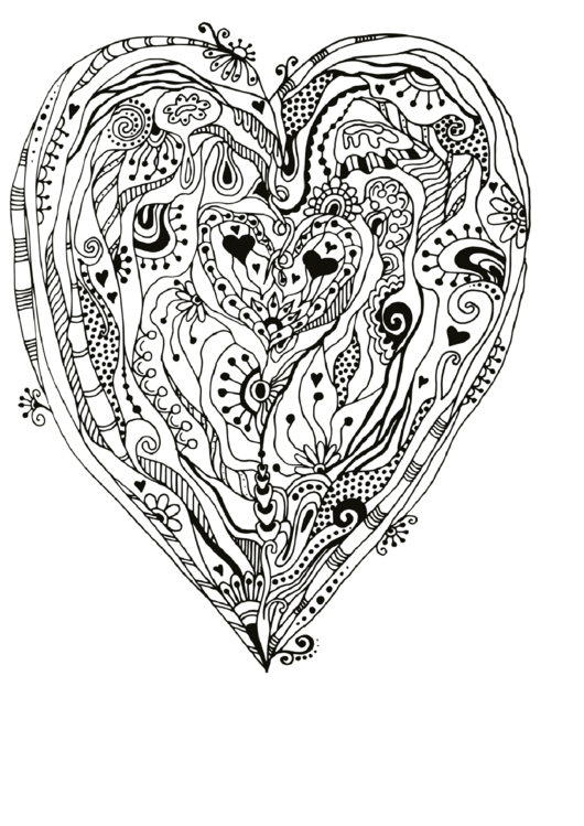 Heart Coloring Sheet Printable pdf