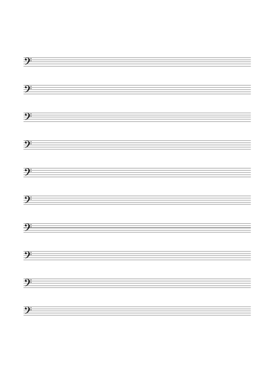 10-Stave With Bass Clef To One Page Sheet Music Printable pdf