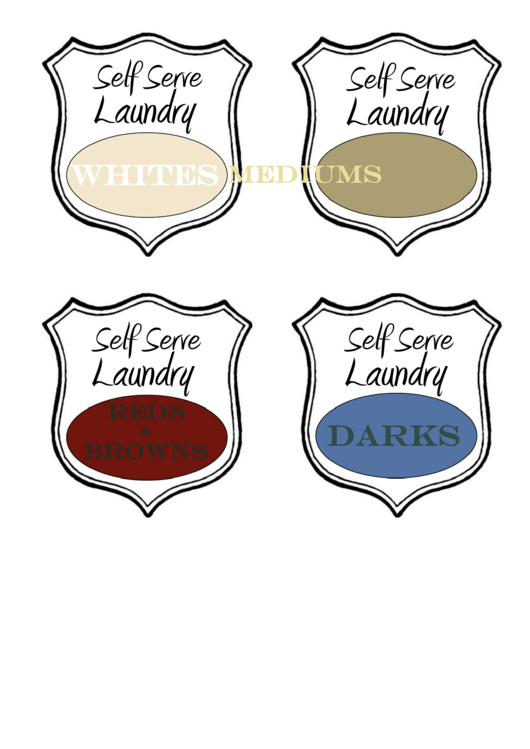 Laundry Sorting Label Template Printable pdf