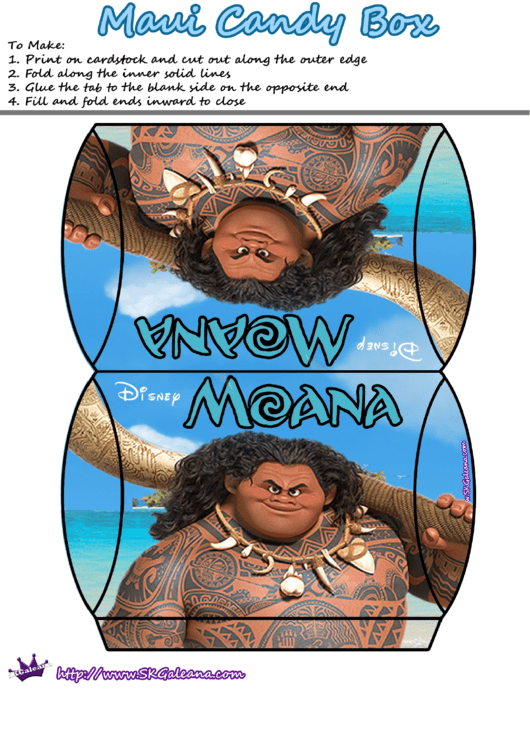 Maui Candy Box Template Printable pdf