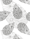Leaf And Flowers Abstract Coloring Sheet