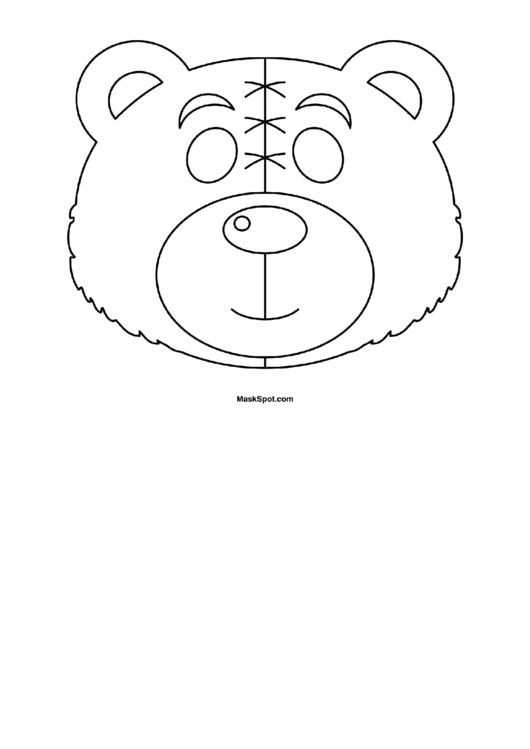 Bear Mask Template To Color Printable pdf