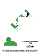 Corner Bookmark Template - Penguin Origami