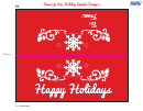 Happy Winter Holidays Bag Topper Template - Red Background