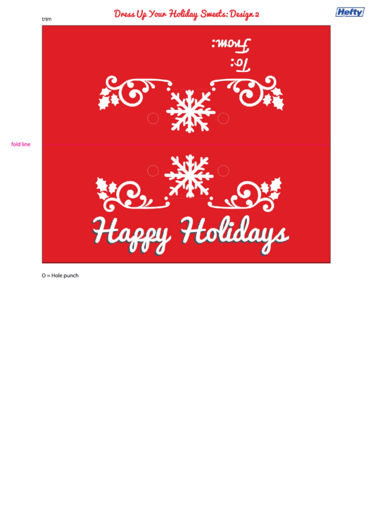 Happy Winter Holidays Bag Topper Template - Red Background