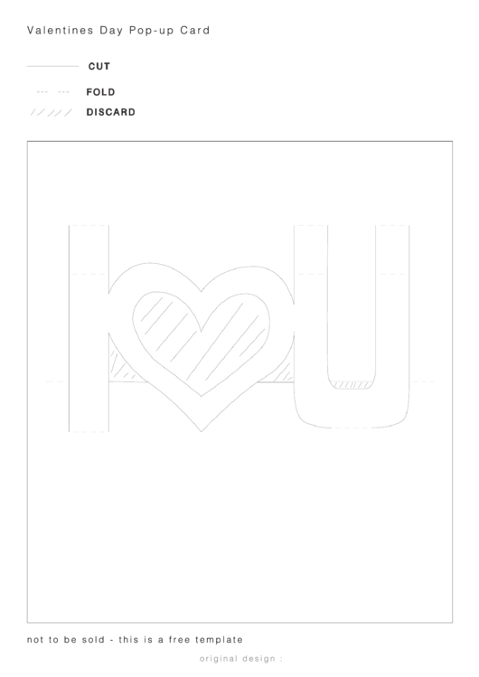 Valentines Day Pop-Up Card Template Printable pdf
