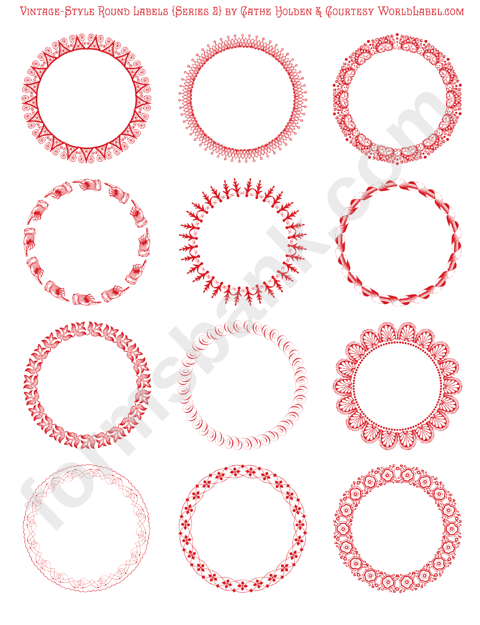 Vintage Style Round Labels Templates