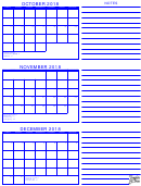October 2018 To December 2018 Calendar Template With Notes