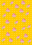Flowers On Yellow Dotted Background Template