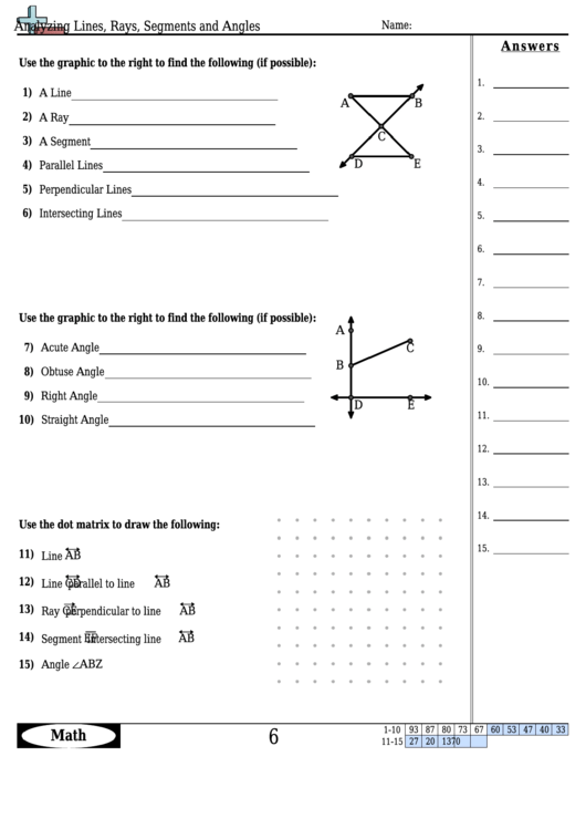 Measuring Segments And Angles Worksheet Answer Key