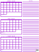 April 2018 - June 2018 Calendar Template With Notes