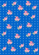 Flowers On Blue Dotted Background Template