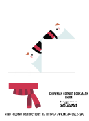Corner Bookmark Template - Snowman Origami
