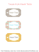 Hair Ties Tags Template - Multicolor With Ornament
