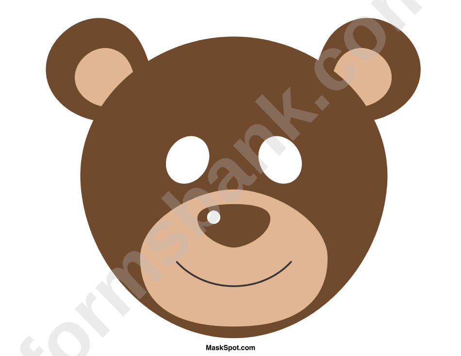 Bear Mask Template - Brown