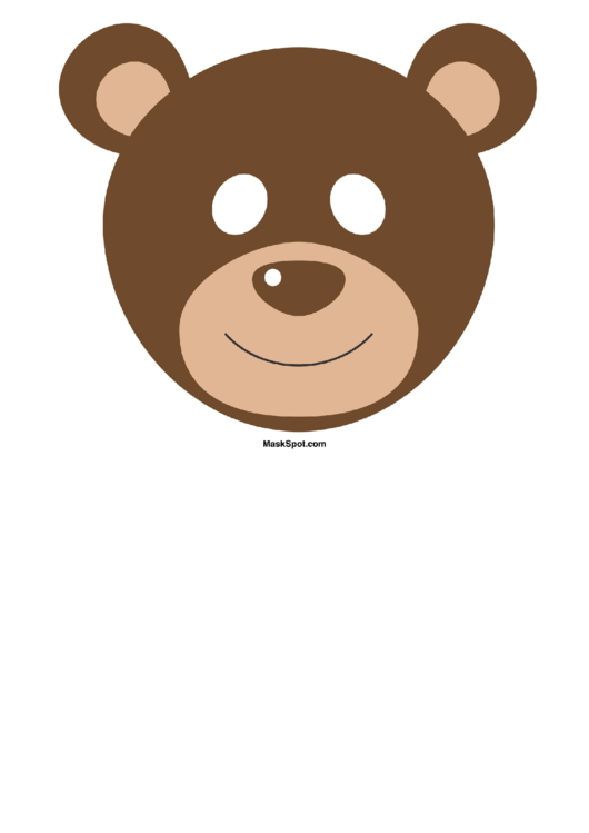 Bear Mask Template - Brown Printable pdf