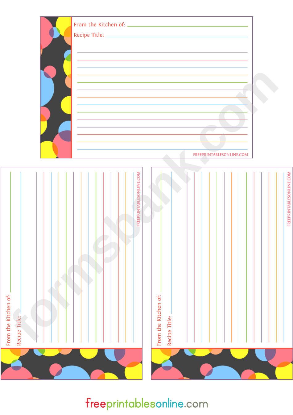 Recipe Card Template - Retro Spot 4x6