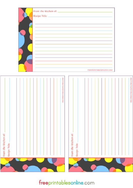 Recipe Card Template - Retro Spot 4x6 Printable pdf