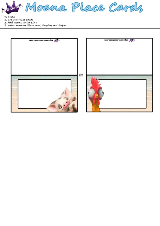 Fillable Moana Place Cards Template Printable pdf